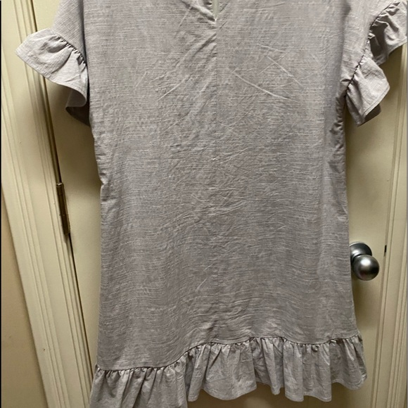 Ruffle sleeves, ruffle bottom knee length dress - Picture 2 of 4